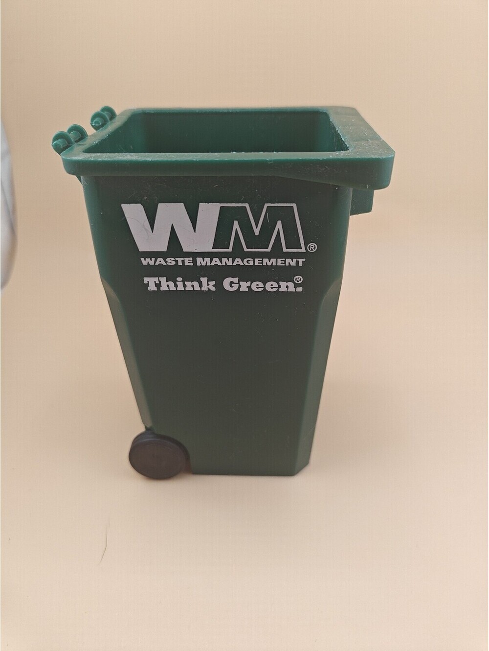 Waste Management Mini Trash Bin Green Garbage Truck Replica No Lid Toy